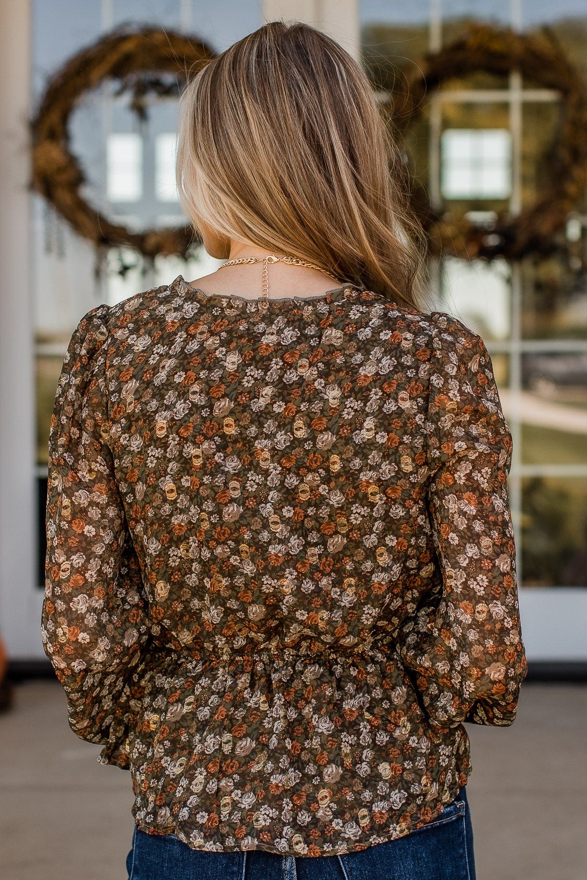 Brown Floral Blouse Brown Floral Blouse