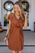 Express Thanks Ruffle Dress- Dark Rust