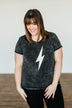 Lightning Bolt Graphic Tee- Charcoal