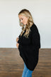 Wish You Well Knit Drape Cardigan- Black