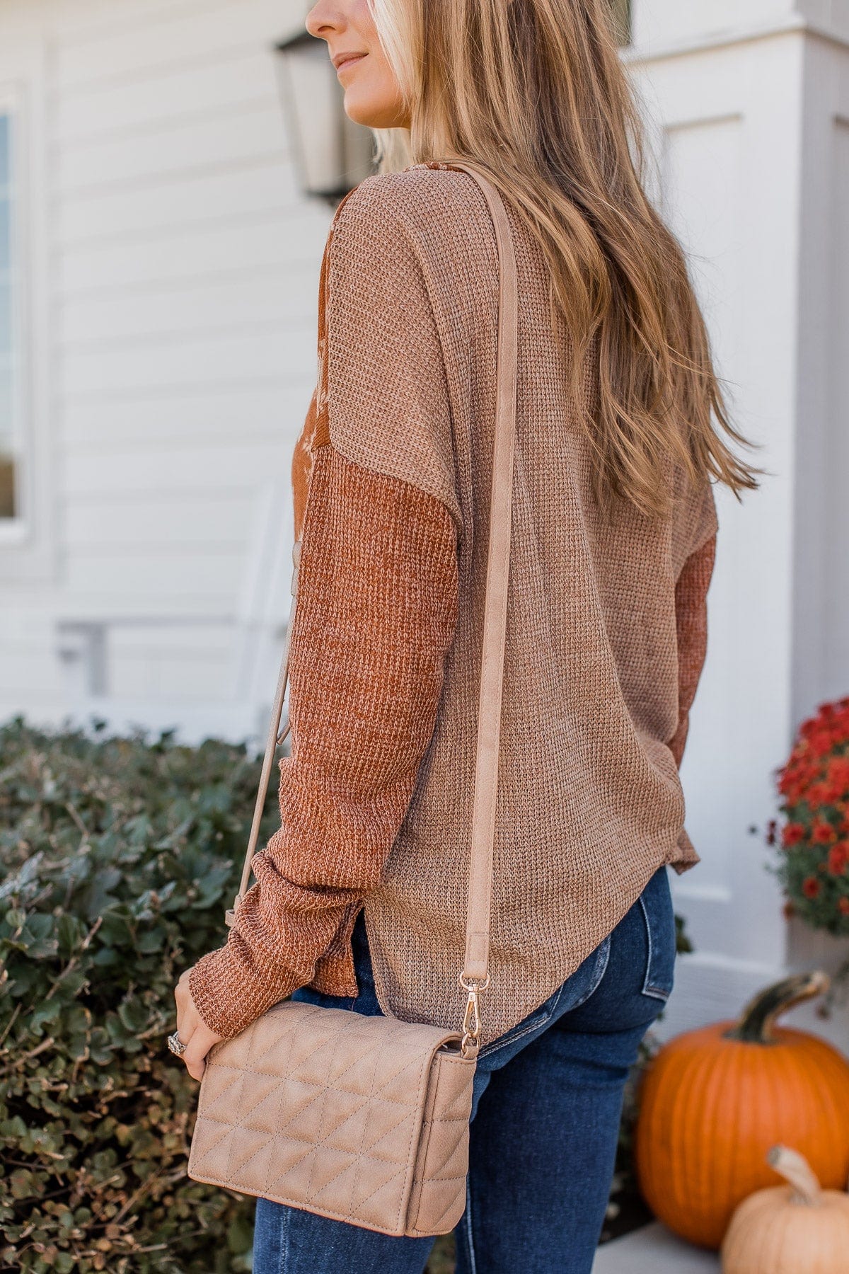 Giving It Everything Quilted Purse- Taupe