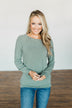 Come Along With Me Pullover Top- Sage
