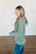 Come Along With Me Pullover Top- Sage