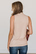 Captured My Heart High Neck Tank Top- Beige