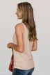 Captured My Heart High Neck Tank Top- Beige