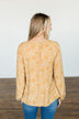 Dress It Up Embroidered Animal Print Blouse- Marigold