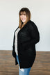 Stealing Glances Popcorn Knit Cardigan- Black