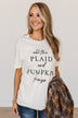 "All The Plaid And Pumpkin Things" Graphic Tee- Cream