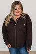 See For Yourself Pocket Top- Dark Brown