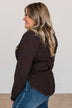 See For Yourself Pocket Top- Dark Brown