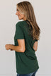 From The Moment We Met V-Neck Tee- Hunter Green