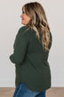Butter Me Up Knit Sweater- Forest Green