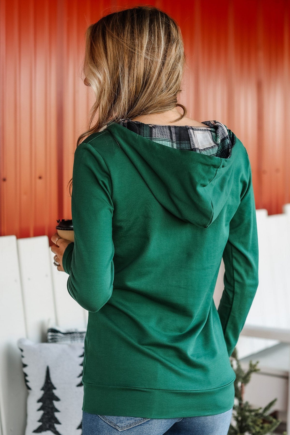 Emerald green hoodie top