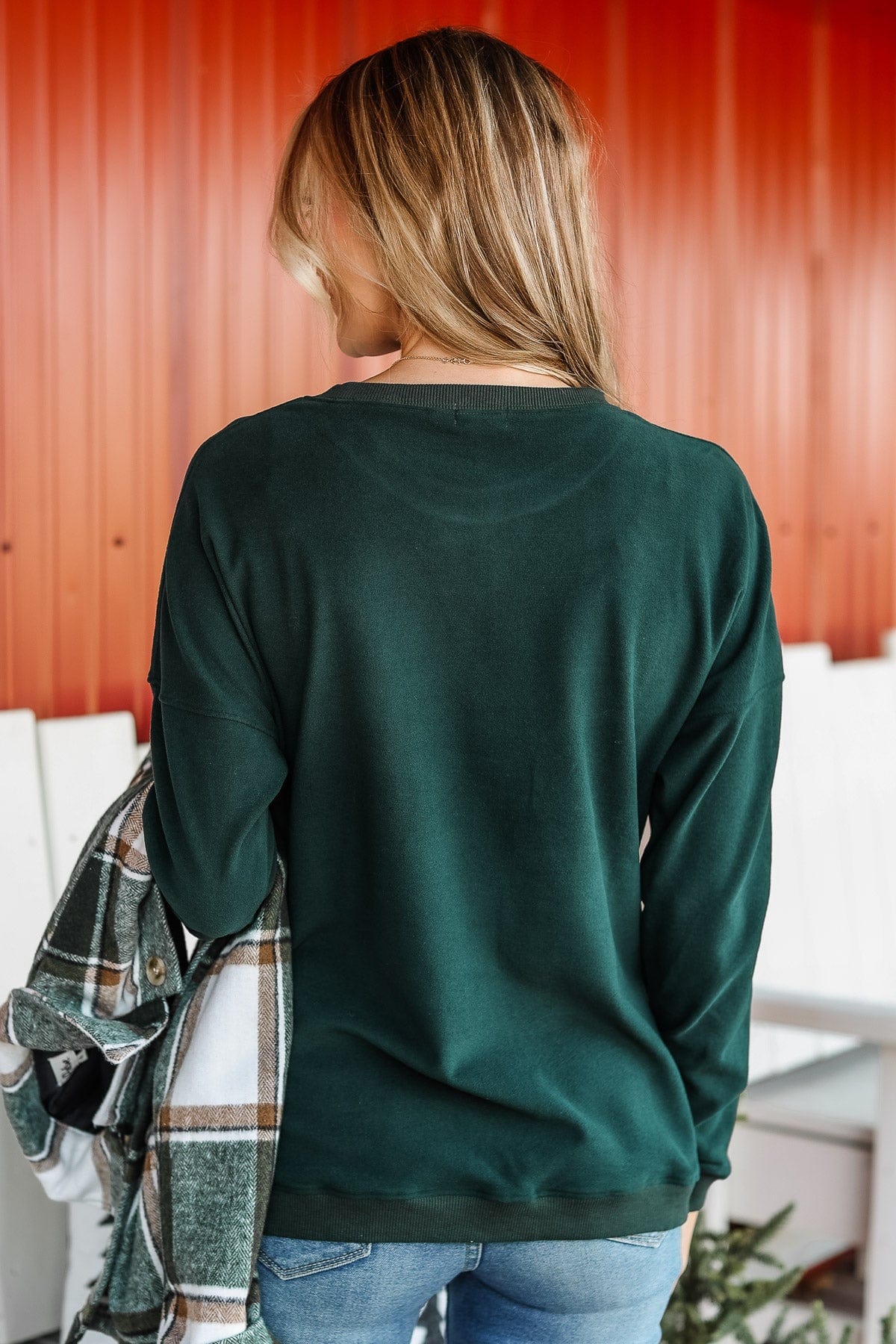 Go The Distance Crew Neck Pullover- Forest Green