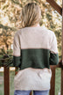 Always There For You Knit Sweater- Oatmeal & Forest Green