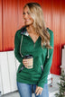 Easy To Love Quarter Zip Hoodie- Emerald Green
