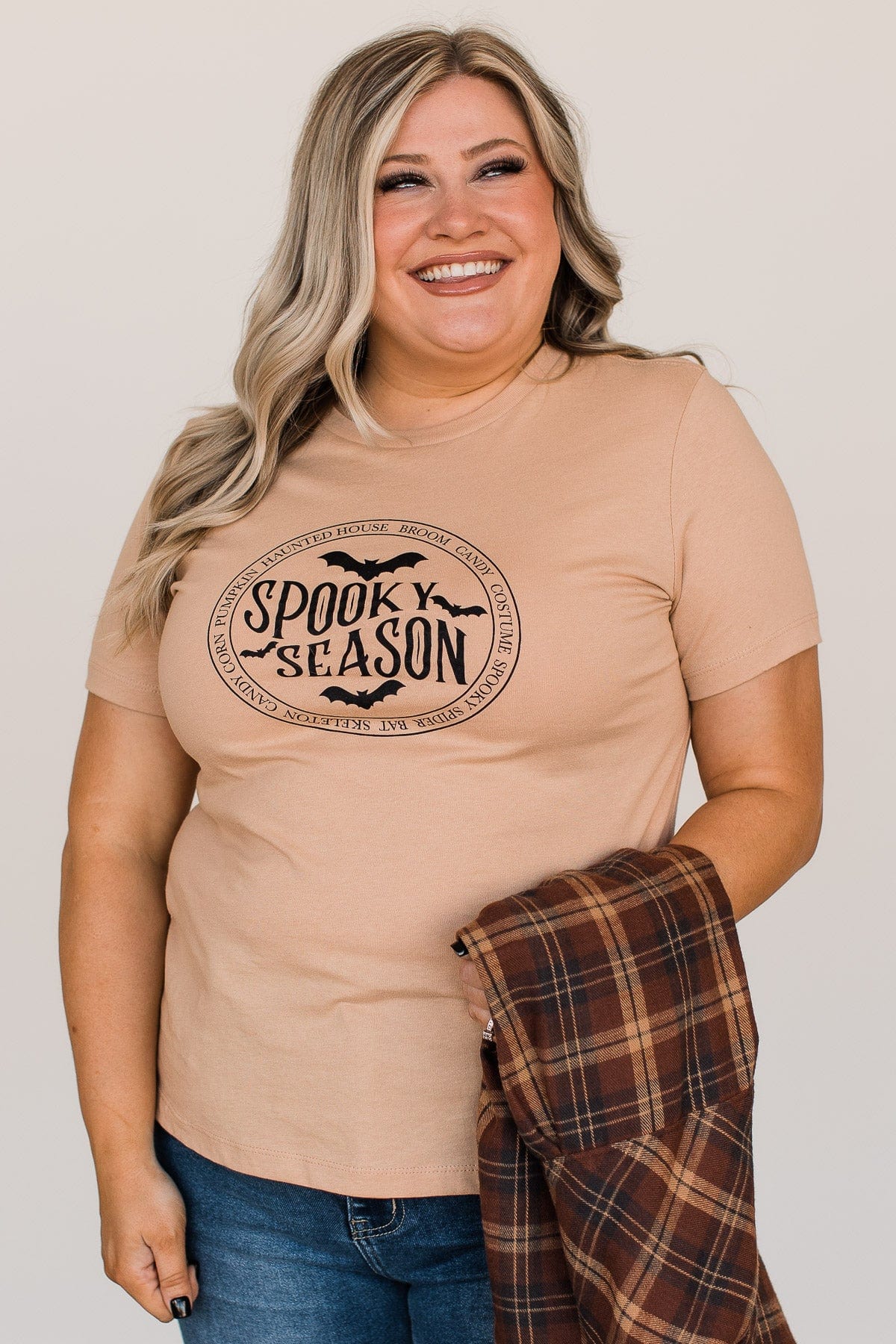 Wickedly Cute "Spooky Season" Graphic Tee- Nude