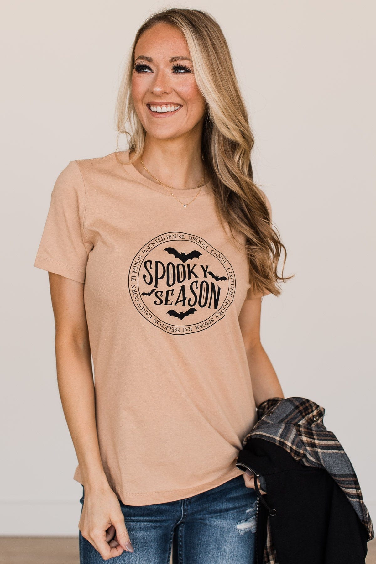 Wickedly Cute "Spooky Season" Graphic Tee- Nude