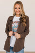 Thread & Supply Free Falling Lightweight Button Down Jacket- Brown