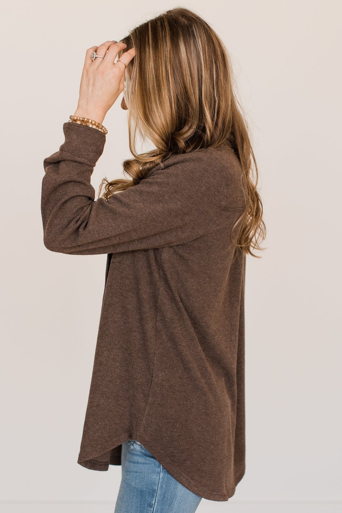 Thread & Supply Free Falling Lightweight Button Down Jacket- Brown
