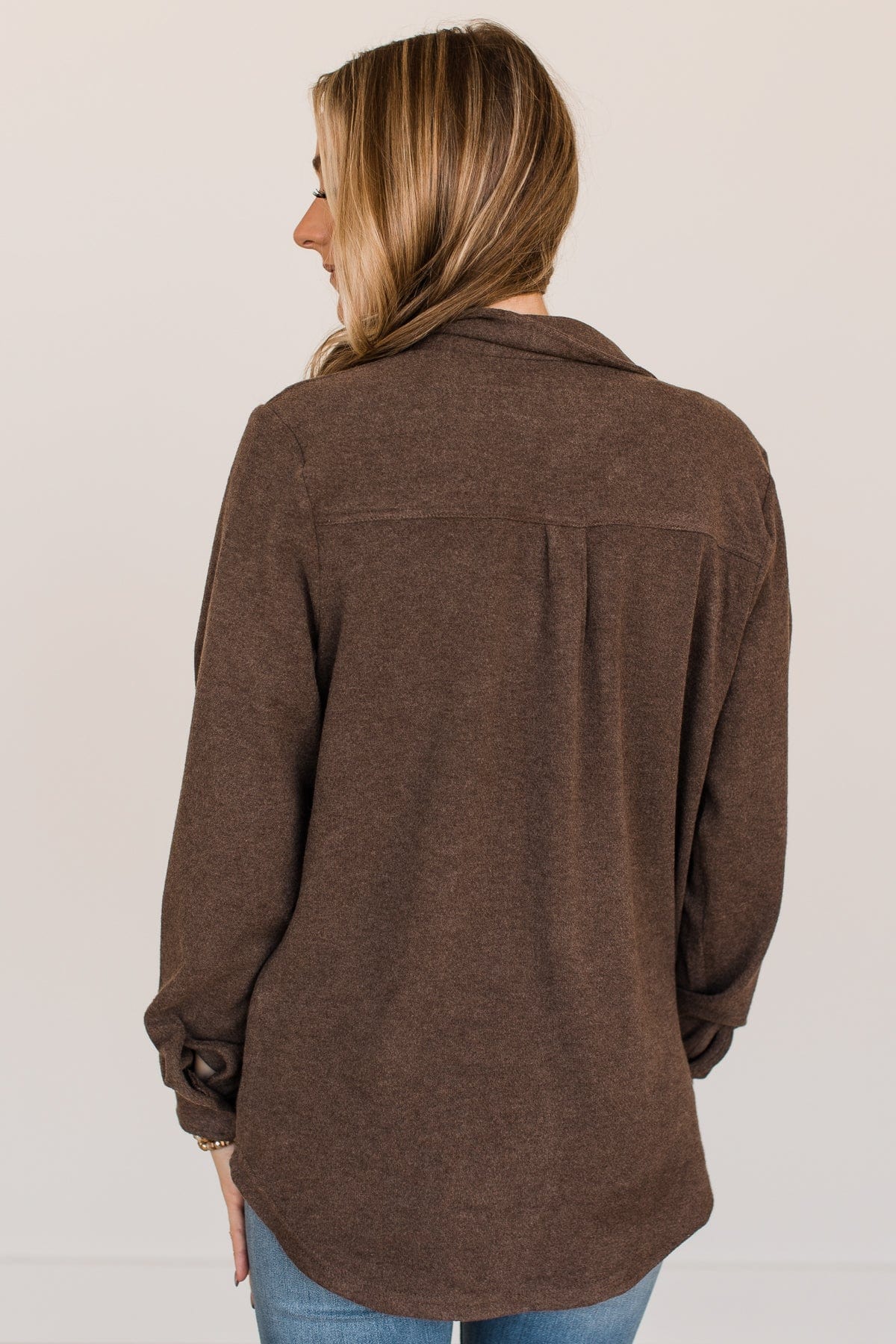 Thread & Supply Free Falling Lightweight Button Down Jacket- Brown