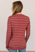 Grateful For You Striped Sweater- Rust