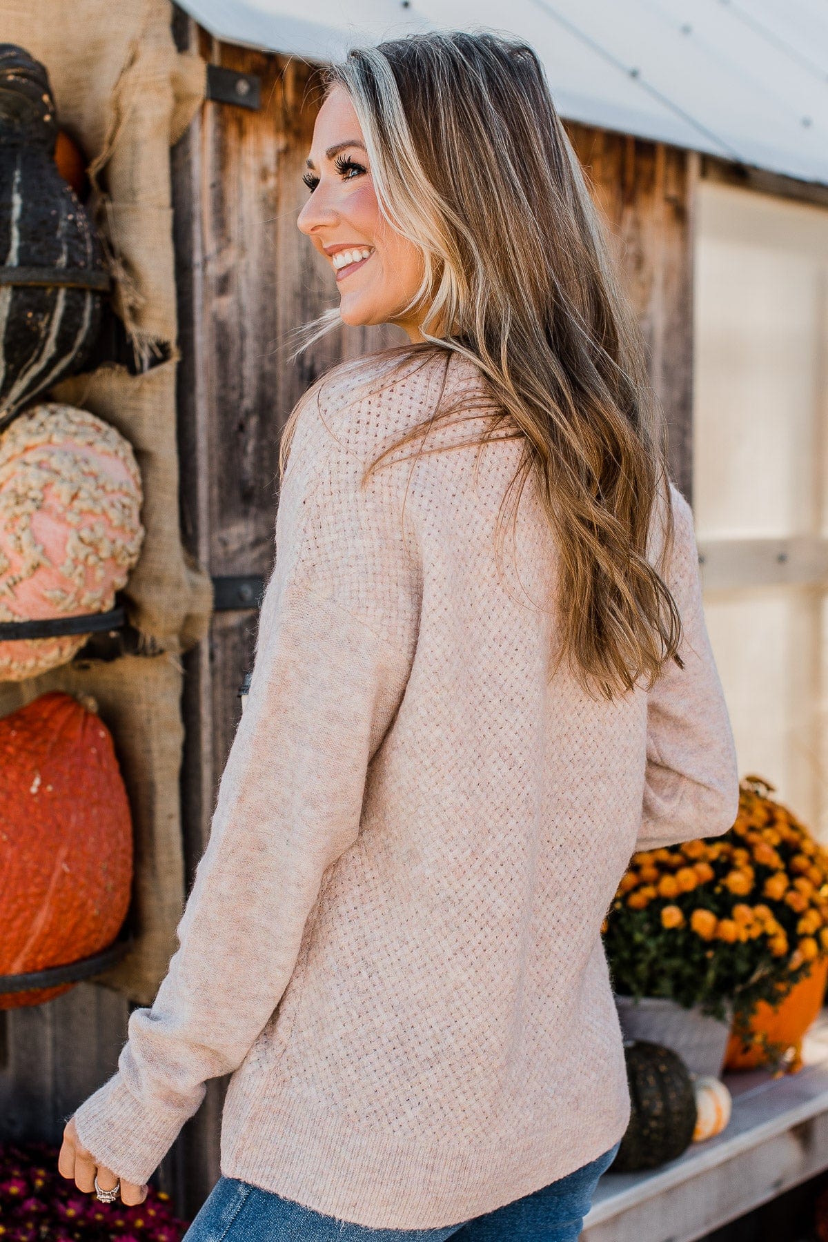 Oatmeal knit on sale sweater