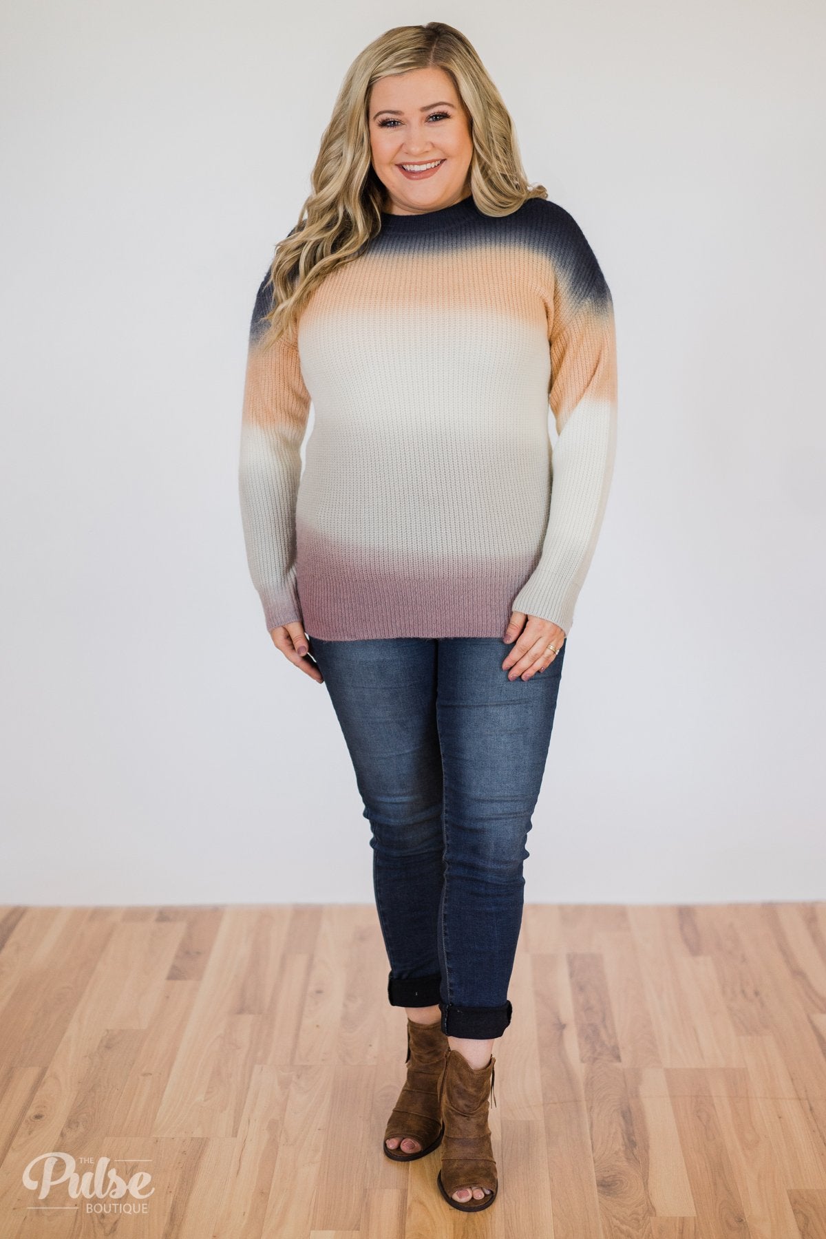Color Block Knitted Sweater- Multi-Colored