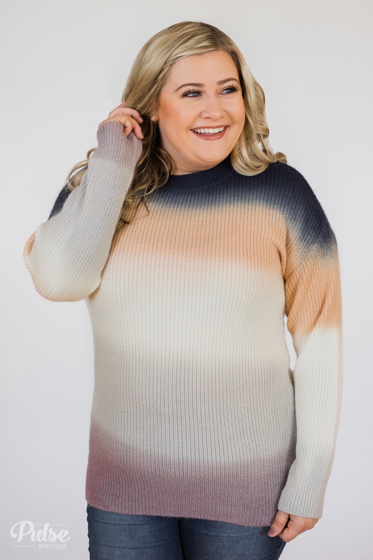 Color Block Knitted Sweater- Multi-Colored