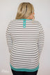 Follow the Beat Striped Top- Turquoise Blue