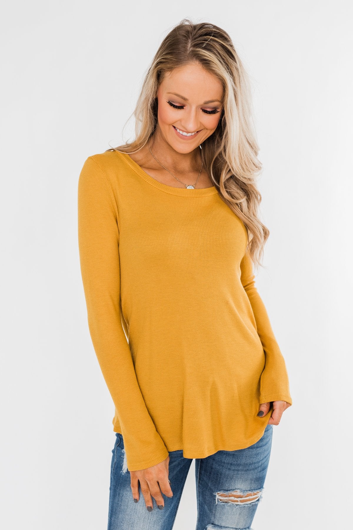 The Best I Can Long Sleeve Top- Mustard