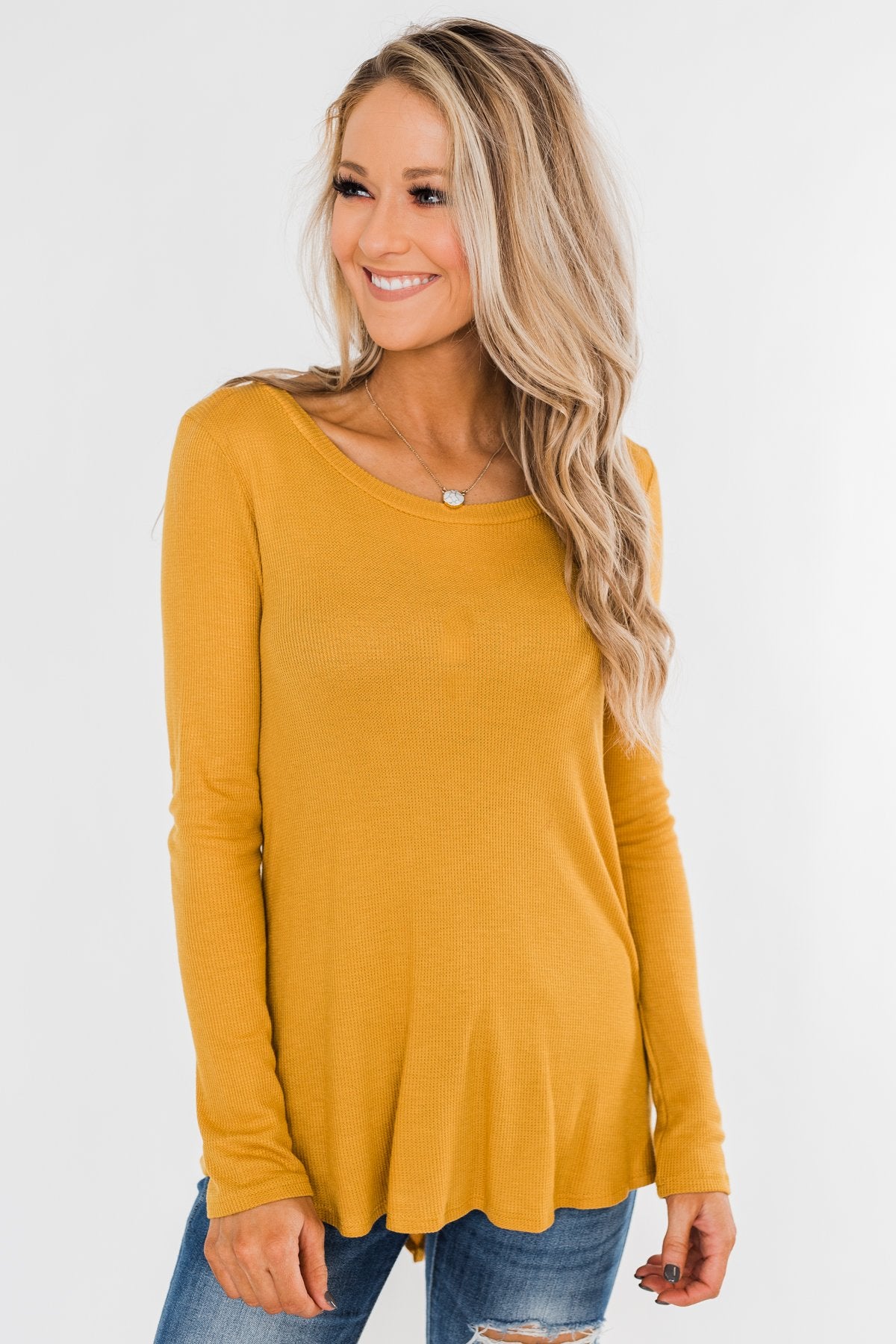 The Best I Can Long Sleeve Top- Mustard