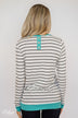Follow the Beat Striped Top- Turquoise Blue