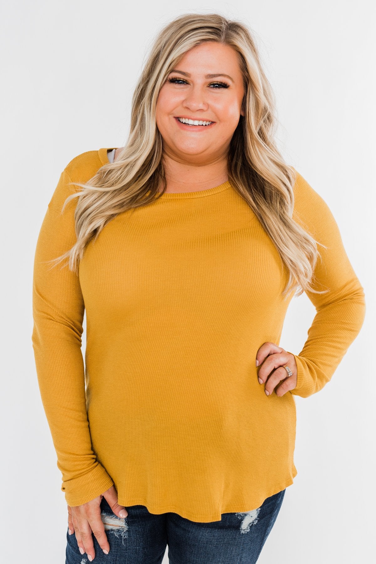 The Best I Can Long Sleeve Top- Mustard