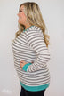 Follow the Beat Striped Top- Turquoise Blue