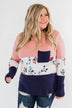 The Time Is Now Long Sleeve Floral top- Blush & Navy
