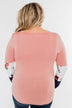 The Time Is Now Long Sleeve Floral top- Blush & Navy