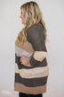 Knitted Color Block Cardigan- Neutral Tones