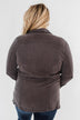 Carried Away Drawstring Waist Jacket- Charcoal