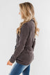 Carried Away Drawstring Waist Jacket- Charcoal