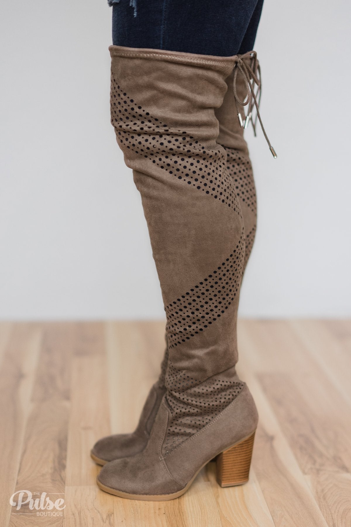 Not Rated Loly Knee-High Boots- Taupe