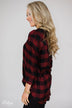 Knot Your Type Buffalo Plaid Top- Deep Red