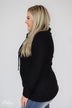 Solid Black Soft Cowl Neck Top