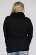 Solid Black Soft Cowl Neck Top