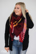 Wrap Around Me Blanket Scarf- Red