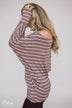 Captivated by Love Striped Top- Purple/Taupe