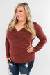 Gathering My Thoughts Wrap Top- Clay Brown