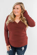 Gathering My Thoughts Wrap Top- Clay Brown
