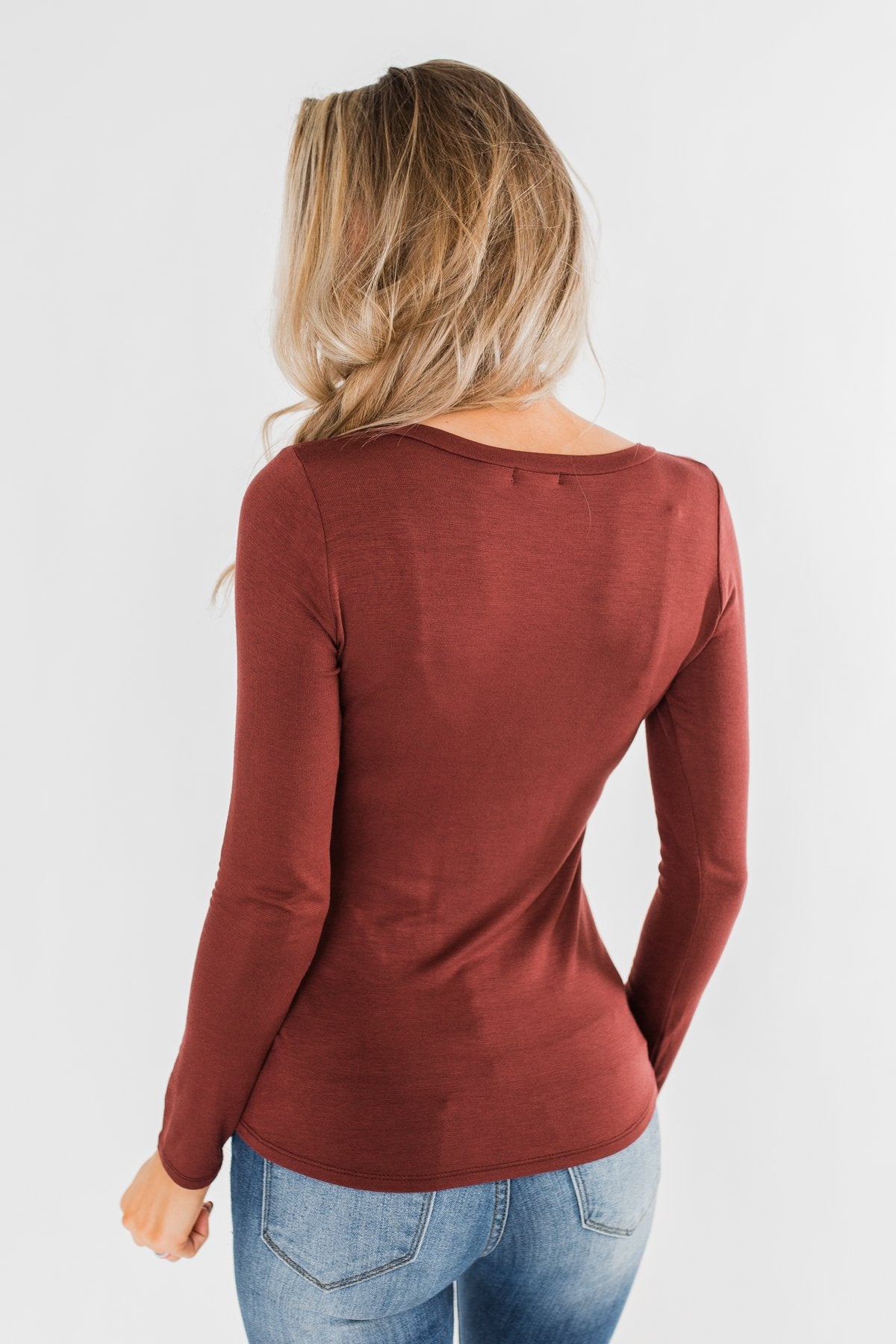 Gathering My Thoughts Wrap Top- Clay Brown