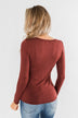 Gathering My Thoughts Wrap Top- Clay Brown